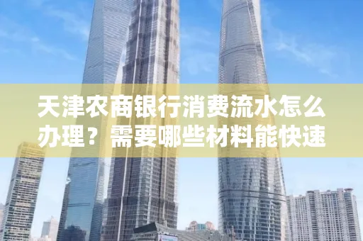 天津农商银行消费流水怎么办理？需要哪些材料能快速提升额度？