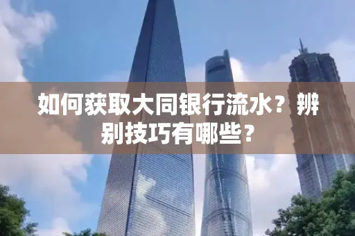 如何获取大同银行流水？辨别技巧有哪些？